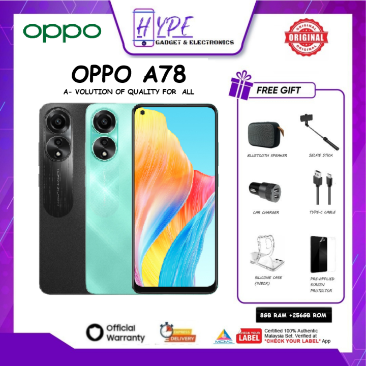 Oppo A78 4G l 8GB RAM Up to 16GB RAM + 256GB ROM l Dual Stereo Speakers ...