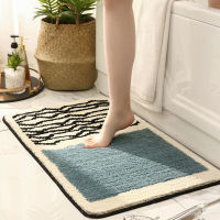 Abstract Lines Squares Home Flocking Bath Mats Doormats Floor Mat For Entrance Door Bedroom Bathroom Water Absorbent Non-Slip