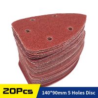 140*90*mm 5Hole Sanding Sheets Triangle Red Sandpaper Hook  Loop 40 -1000 Grits Abrasive Sanding Disc For Wood Sanding(20 Pcs) Cleaning Tools