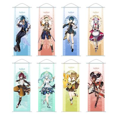 Genshin Impact 4-Star Characters Kaeya Yaoyao Scroll Canvas Painting Home Decor Wall Hanging Anime Poster Wall Art Room Decor Picture Hangers Hooks
