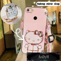 AnDyH Long Lanyard Casing For vivo V7 Plus vivo V7 phone case Hello Kitty Makeup Mirror Stand