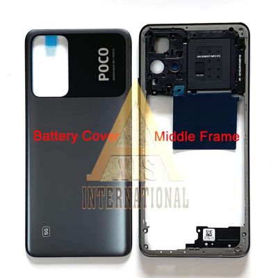 Original Battery Cover For Xiaomi Poco M4 Pro 5G 21091116AG Middle Frame Back Housing Back Glass For Poco M4Pro 5G