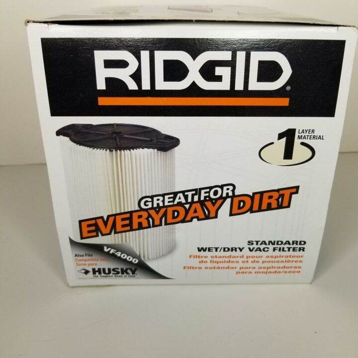 RIDGID Standard Vacuum Filter VF4000 Standard Wet/Dry Vac Filter WHITE