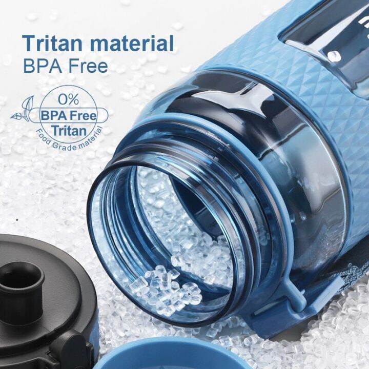 uzspace-ขวดน้ำกีฬา-bpa-ฟรีแบบพกพาความจุขนาดใหญ่ป้องกันการตกกันการรั่วซึมลูกตุ้มออกกำลังกายขวดน้ำดื่มพลาสติก-tritan