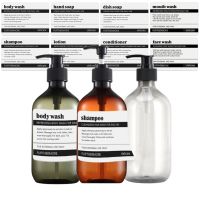 【CW】 Bottle Label Shampoo Conditioner Sticker Dispenser Set