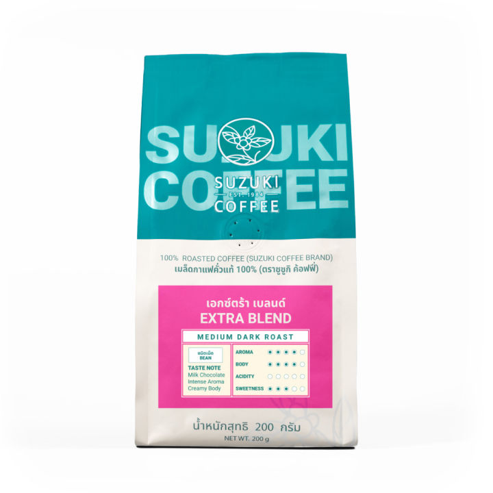 เมล็ดกาแฟ-extra-blend-แพ็คคู่-คั่วกลางเข้ม-suzuki-coffee