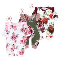 COD DSFERTEREERRE Newborn Toddler Baby Girl Romper Summer Fashion Jumpsuit Long Sleeve Floral Bodysuit