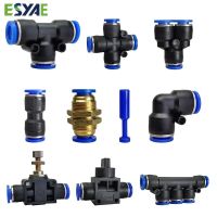 1PCS Pneumatic Fitting Pipe Connector Tube Air Quick Fittings Water Push In Hose Couping 4mm 6mm 8mm 10mm 12mm 14mm PU PY PK