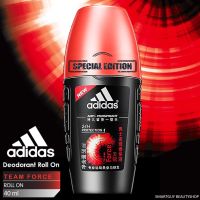 Adidas Deodorant Roll On Team Force For Him ผลิตภัณฑ์ลูกกลิ้งระงับกลิ่นใต้วงแขนสำหรับผู้ชายกลิ่นหอมพิเศษสินค้านำเข้าจากต่างประเทศ