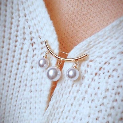 Elegant Fashion Pearls Brooch Pins For Women Fixed Straps Charm Safe Pin Brooches Clothing Clip Badge Dress Buckle Diy Jewelry