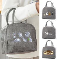 ┅ Cooler Lunch Bag Women Portable Zipper Thermal Lunch Box Tote Child Insulated Lunch Box Cartoon Print Pouch Food Storage Bags