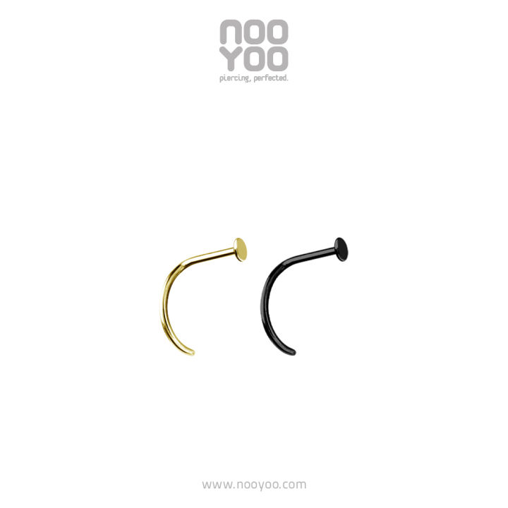 nooyoo-จิวจมูกสำหรับผิวแพ้ง่าย-nose-pigtail-disc-gold-pvd