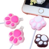 2PCS Cartoon Cat Paws Cable bite protector Cute organizer winder Cable Holder  for iphoneXS 8Plus cable Mobile phone accessories