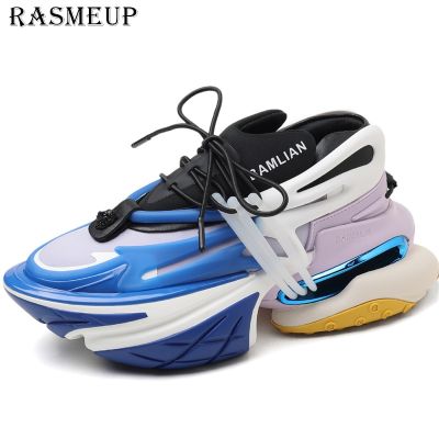 RASMEUP  2023 Fashion New Breathable Womens Luxury Mesh Designer Running Sneakers Casual Bullet Spaceship Chunky Shoes For Men