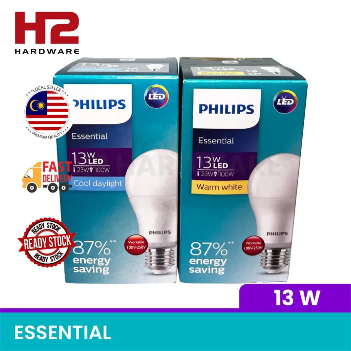 Philips Essential Led Bulb W E Bulb Daylight Warm White Lazada