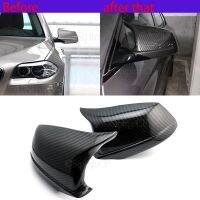 อะไหล่ F11 F10สำหรับ BMW 5 Series F18 2010-13 Pre-LCI สีดำ/คาร์บอนไฟเบอร์ครอบกระจกปีกประตูรถยนต์