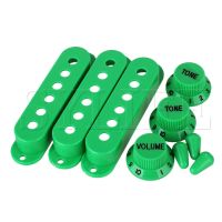 3 x Green Single Coil Pickup Cover 48/50/52 &amp; 1V2T Knobs for Electric Guitar