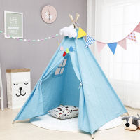 1.1M Portable Childrens Tent Toy Cotton Carva Kids Tent Tipi Teepee Childrens House Indoor Childrens Hut Playhouse Baby Tents