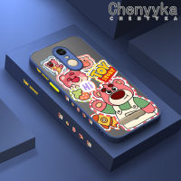 เคส Chenyyka สำหรับ Xiaomi Redmi โน๊ต3 Note 3 Pro Note 2เคสมีน้ำค้างแข็งโปร่งใสลายหมีสตรอเบอร์รี่ลายขอบสี่เหลี่ยมด้านข้างแบบแข็งปลอกซิลิโคนกล้องเคสนิ่มป้องกันการกระแทก