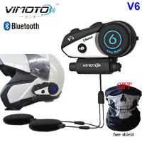 Vimoto V6 BT Interphone Motorcycle Helmet Headset Intercom simultaneously pair 2 different Bluetooth-compatible Headset Intercom