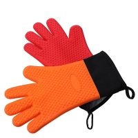 1pcs Cotton thickened Anti-skid silicone gloves microwave oven Baking Anti Scald Heat insulation Slip-resistant