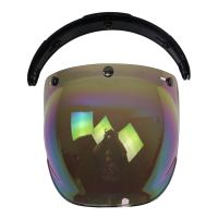 【hot】卐❦  UV 400 protection motocycle helmet bubble visor approved open face half glass fits 3 pin buckle with flip