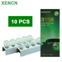 XENCN 10ชิ้น T25 3156 3157 12โวลต์21วัตต์215วัตต์ล้างรถภายนอกเลี้ยวหลอดไฟเบรกฮาโลเจนโคมไฟสีเหลืองอำพันสีขาวไฟท้าย