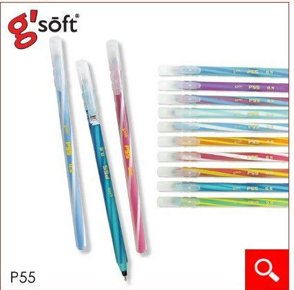 ปากกา-gsoft-gel-oil-base-blue-lnk-p55-ปากกาลูกลื่น-ปากกาเจล-หมึกน้ำมัน-30ด้าม-กระปุก