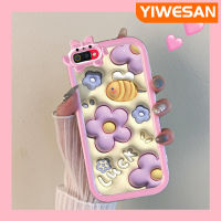 YIWESAN เคสสำหรับ Realme C2 C2S เคส A1K OPPO เคสป้องกันซิลิโคนนิ่มลายดอกไม้แฟชั่นสีสันสดใส3D ลายดอกไม้น่ารัก