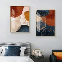 1pcs Unframed Wall Paintings Nordic Style Wall Art Living Room Decoration Wall Picture Abstract Leaves Flower Canvas Painting Printed Poster for Home Decoration