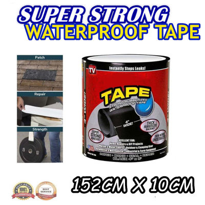 Super Fix Tape 4" x 5 Length152cm width10cm Waterproof Strong Black Adhesive Flex Rubberized Sealing Leak Tape Repair