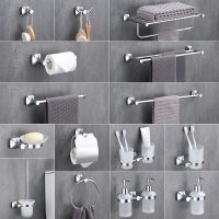 Bathroom Accessories Chrome Stainless Steel Wall-Mounted Towel Rack Bath Towel Rack Paper Towel Rack Hardware Pendant Rack