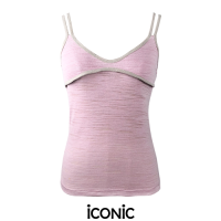 iCONiC SOFT PINK SPICE TOP #6711 เสื้อสายเดี่ยว ผ้ายืด ใส่ยางหลัง สีชมพู ผ้าเรย่อนยืด  เสื้อแฟชั่นผญ เสื้อผ้าผญ เสื้อเซ็กซี่