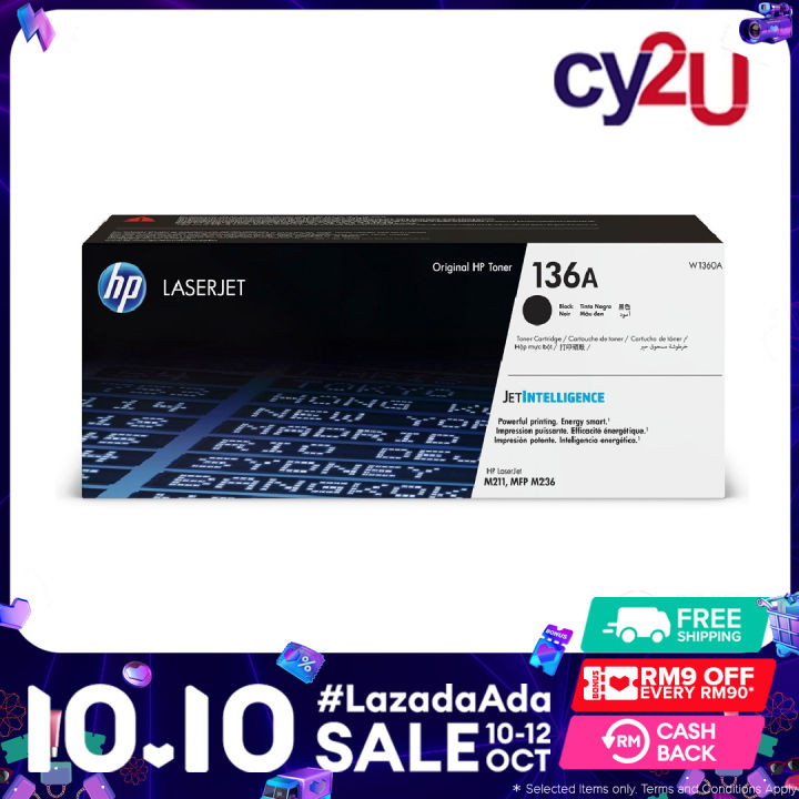 Hp 136a Black Original Laserjet Toner Cartridge W1360a Lazada 0774