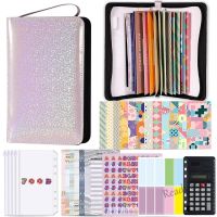【Ready Stock】 ✺ C13 A6 Zipper PU Leather Notebook Budget Binder Planner with Zipper Pockets Cash Envelopes Calculator Stationery