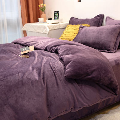 Pure Color Duvet Cover Winter Warm Flannel Quilt Cover Double Comforter Case Twin Queen King Duvet Cover 220x240cm