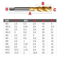 ชุดดอกสว่านสกรูสกรูเกลียวเหล็ก Hss เคลือบอุปกรณ์ทำมือ M3-M12สกรูทรงเลขาคณิตเกลียวเมตริก