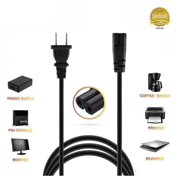 Universal AC Power Cord for Printer Camera Radio Playstation Xbox