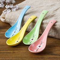 ✴ Cherry blossoms Ceramic Spoon Kitchen Accessories 14cm Cookware Tool Japanese Cooking Rice Soup Kitchenware Damaged Claim