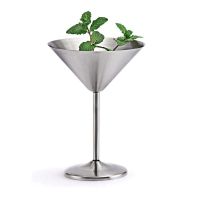 Stainless Steel Martini Glasses Set of 8, 8 Oz Metal Cocktail Glasses, Unbreakable, Durable, Mirror Polished Finish