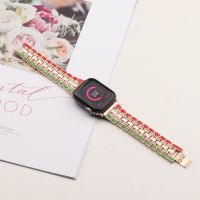 สร้อยข้อมือหรูหราสำหรับ Apple Watch Series 8 7 6 5 4 3 2 SE สายนาฬิกา 41 มม. 45 มม. สำหรับ iwatch 38 มม. 40 มม. 42 มม. 44 มม. 49 มม.