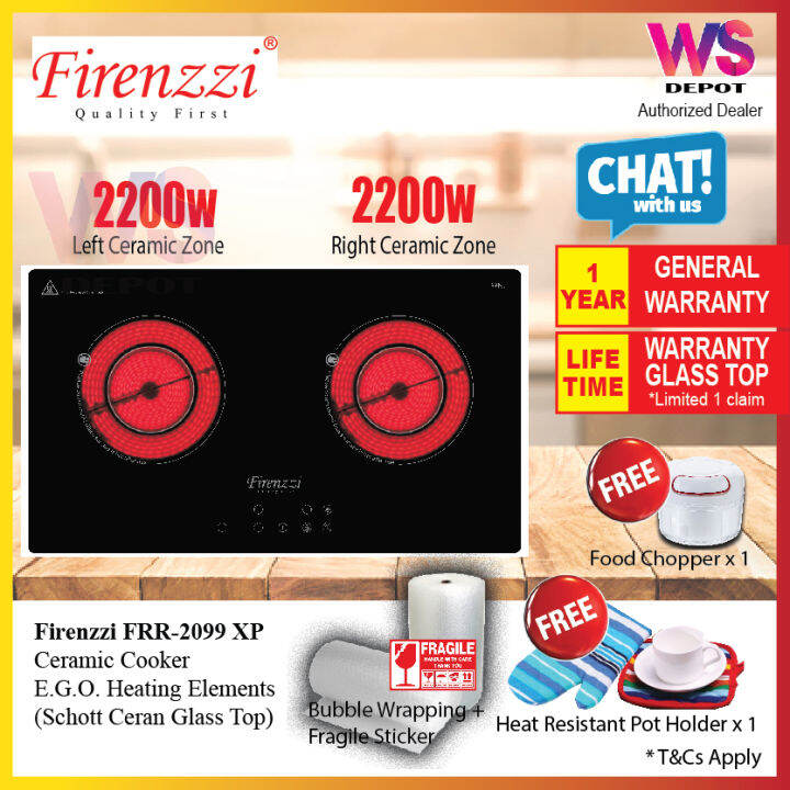 Firenzzi FRR2099 XP 2 Cooking Zones Ceramic Cooker (Schott Ceran Glass