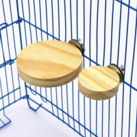 SP Store Round Wooden Springboard Bird Parrot Jumping Perch Platform Stand Rack Cage Toy