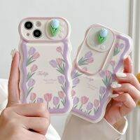 [Great. Cell phone case]  เคสป้องกันเลนส์สไลด์เคสดอกทิวลิปสำหรับ iPhone 13 Pro Max 11 12 11Pro 11Promax 12Promax 13Promax เคสเคสโทรศัพท์ซิลิโคนโทรศัพท์กันกระแทก