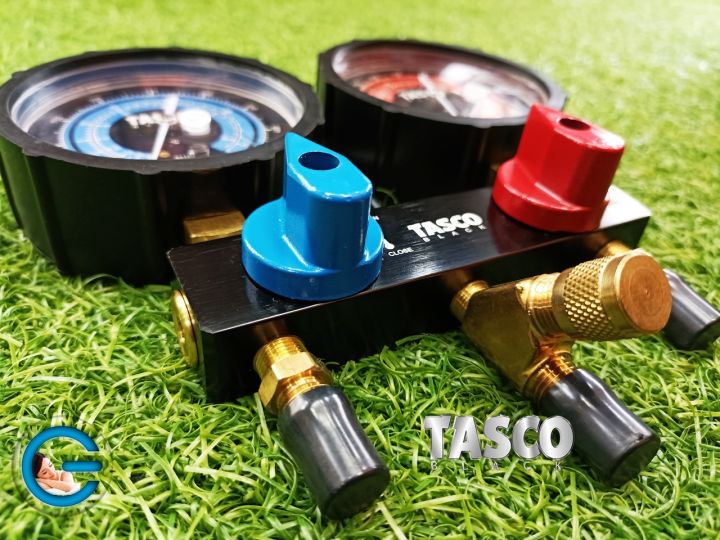 tasco-tb145bv-เกจคู่พร้อม-สายชาร์จน้ำยา-r32-r410a-tasco-manifold-gauge-ใช้กับน้ำยา-r32-r410a-น้ำยาแอร์บ้านรุ่นใหม่