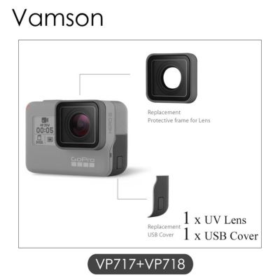 Vamson Vp717อุปกรณ์เสริมสำหรับ Gopro ฮีโร่7สีดำ6 5เคสกล้องแลลมีสายคล้องคอสำหรับเปลี่ยนกรอบป้องกัน