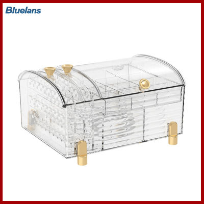 Bluelans®ของใช้ในครัวเรือนใส่จัดเก็บเครื่องประดับสร้อยคอหลายช่องกันฝุ่นกล่องจัดระเบียบอัญมณี