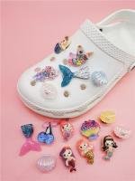 ♤☎▦ Kawaii Cartoon Mermaid Octopus Shell Croc Charms Diy Shoe Decoration Funny Pattern Buckle Accessories Women Kids Xmas Party Gift