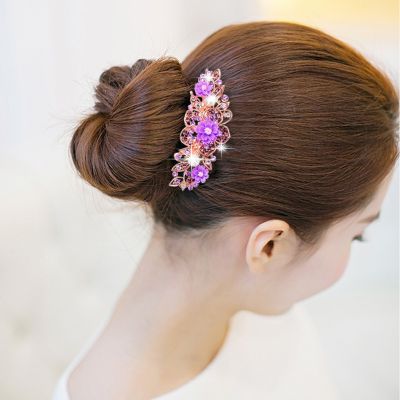 New Rhinestone Flower Disc Hair Comb Bridal Hair Accessories Five-tooth Insert Comb