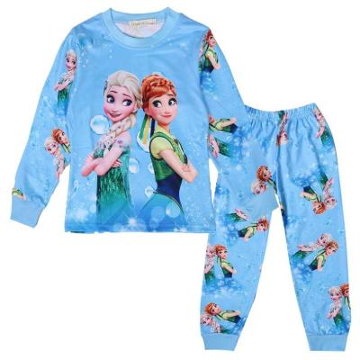 Anna Elsa Sleepwear Girls Pajamas Suits Underwear Set Long Sleeve T-shirt Long Pants Set Kids Clothing Home Wear Casual Fashion Spring Autumn 4